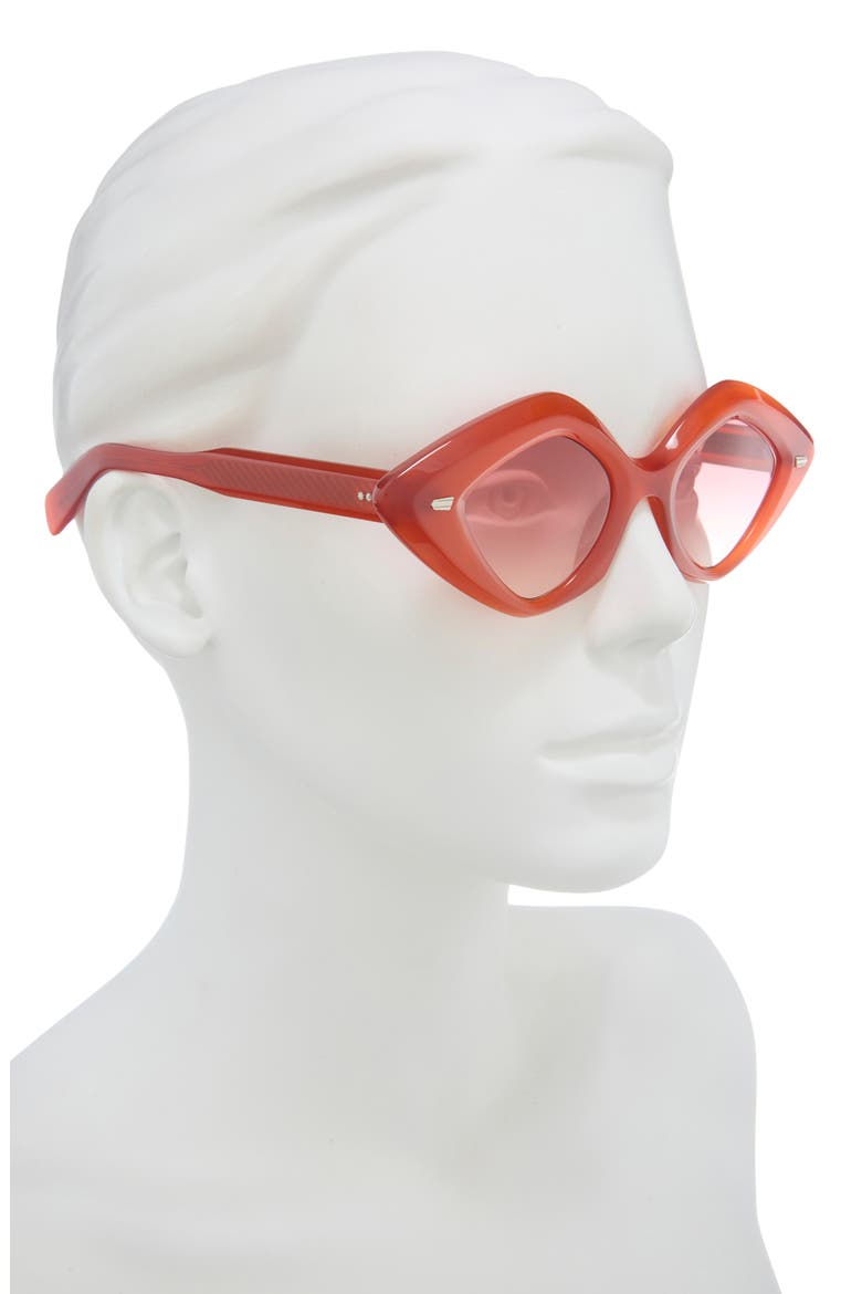 9126 Geometric Sunglasses, Alternate, color, TOMATO RED