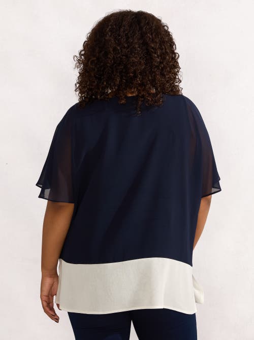 Live Unlimited Short Sleeve Colour Block T-shirt In Navy