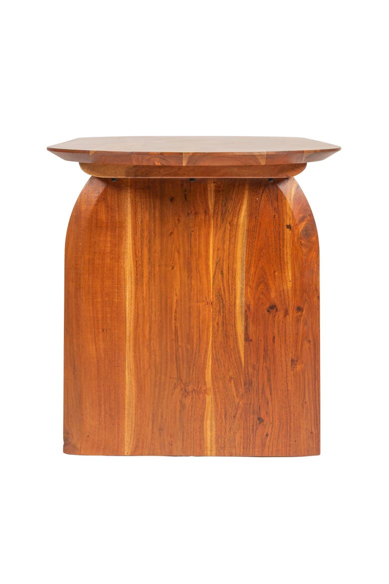 Pill-Shaped Dining Table with Half-Moon Base, Alternate, color, Natural