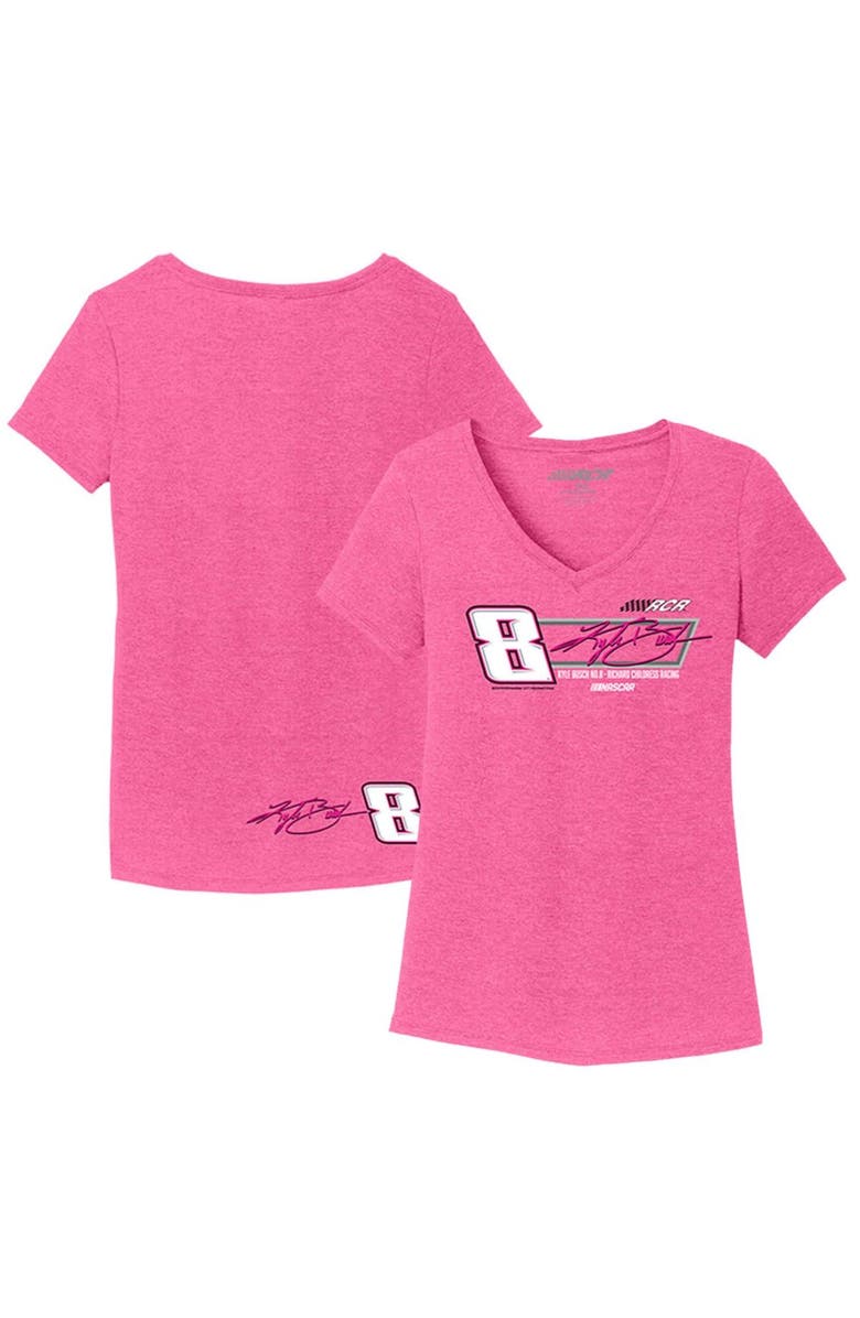 NASCAR Women's Richard Childress Racing Team Collection Pink Kyle Busch V-Neck T-Shirt, Main, color,
