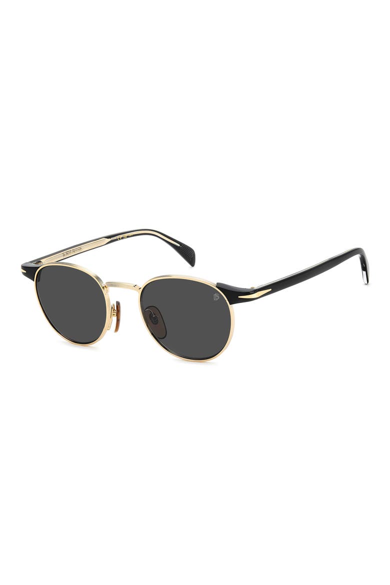 DB 1223/S 49mm Round Sunglasses, Alternate, color, GOLD BLACK/ GREY
