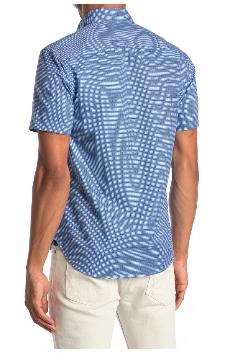 CONSTRUCT Geo Print Short Sleeve Slim Fit Four-Way Stretch Shirt, Alternate, color, 