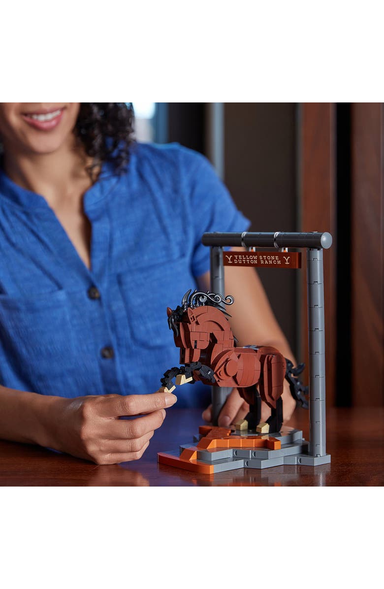 Brickcraft Yellowstone Stallion Horse Building Set, Alternate, color, Yellow