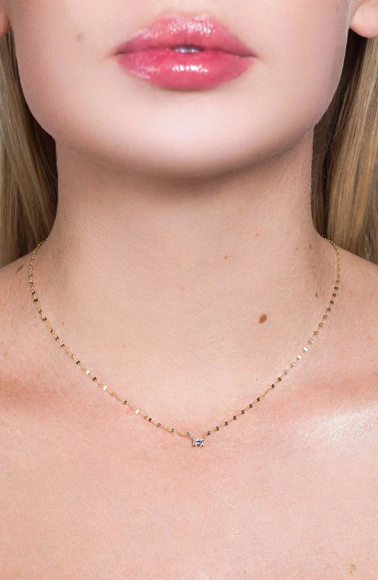LANA 14K Gold Emerald Cut Diamond Pendant Necklace, Alternate, color, Yellow Gold