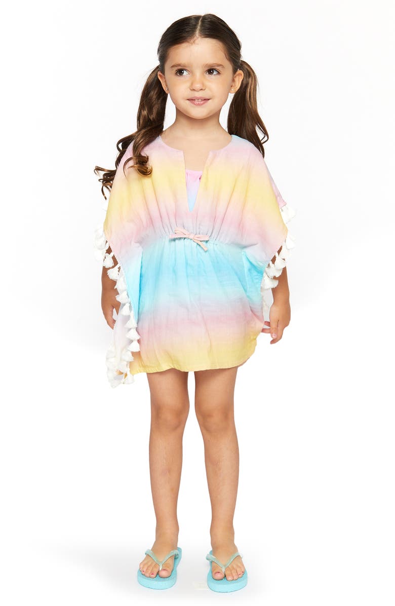 Andy & Evan Kids' Tassel Cotton Cover-Up Dress, Alternate, color, Rainbow Ombre
