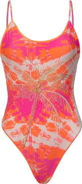 Maaji Flamingo Swirl Luster Reversible One-Piece Swimsuit