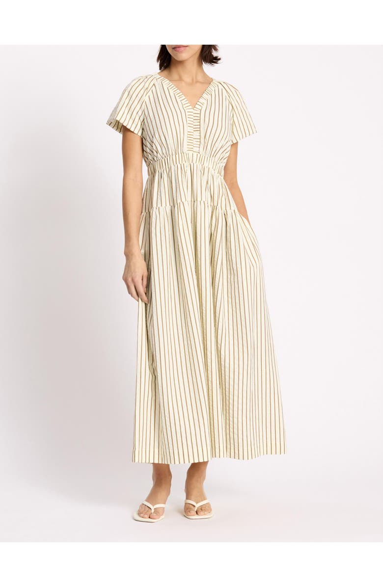 Albaray Stripe V-Neck Maxi Dress, Alternate, color, Neutral