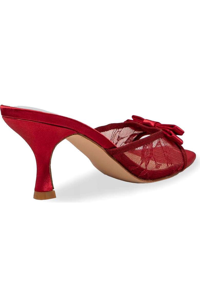 CHASE AND CHLOE Jabari Satin Bow Lace Sandal, Alternate, color, Red Satin