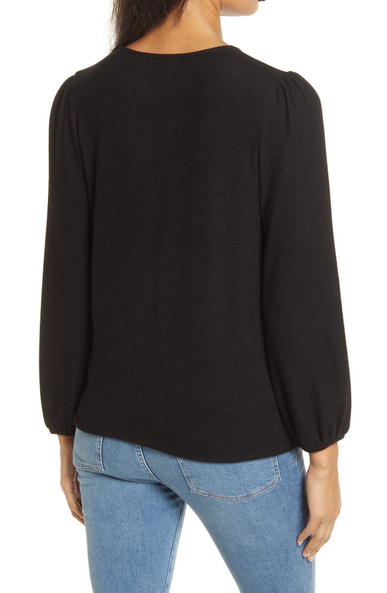 GIBSONLOOK Surplice Blouson Sleeve Wrap Top, Alternate, color,