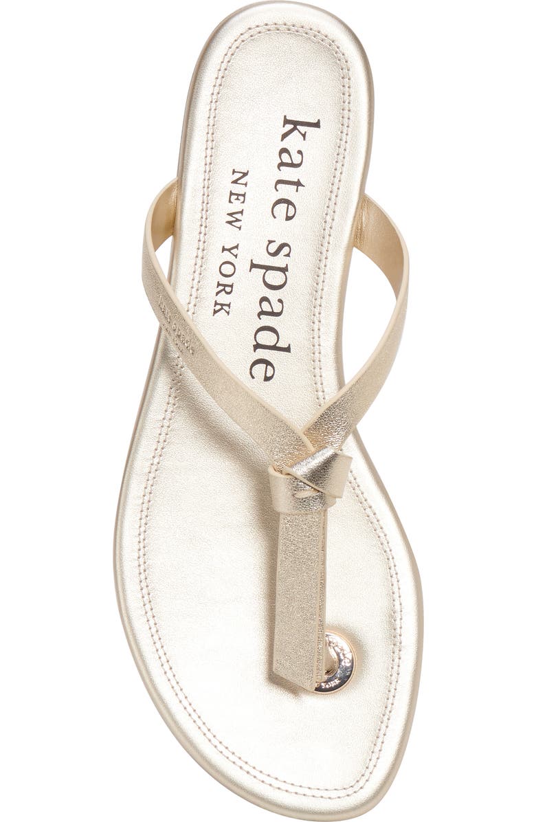 Kate Spade New York knott flip flop, Alternate, color, Pale Gold