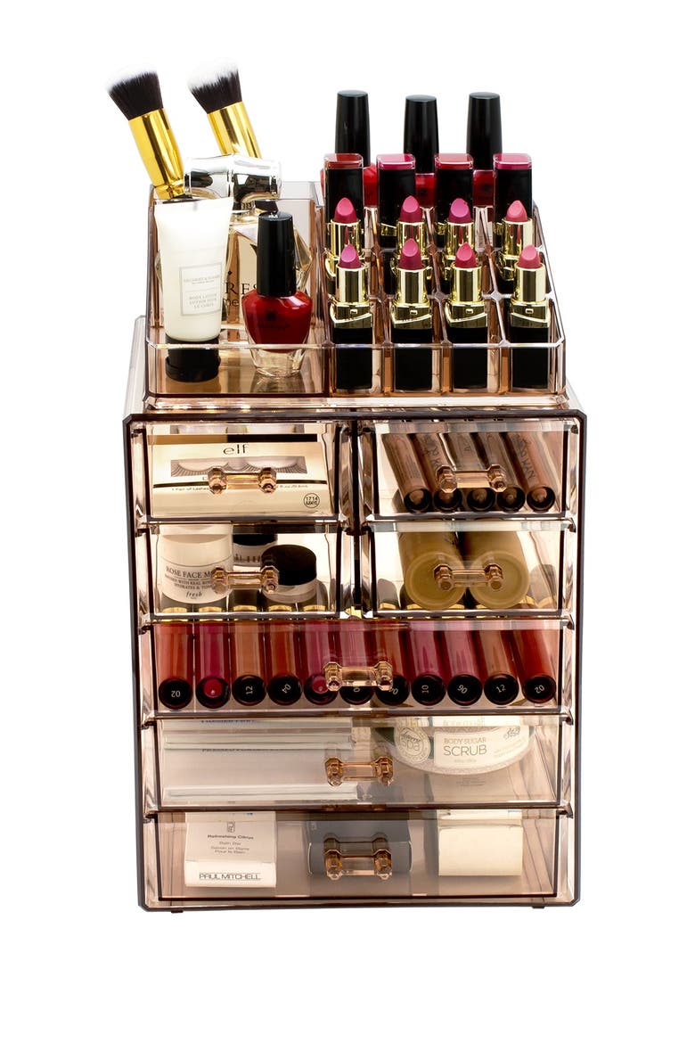 Makeup Storage Case - Brown, Main, color, BROWN