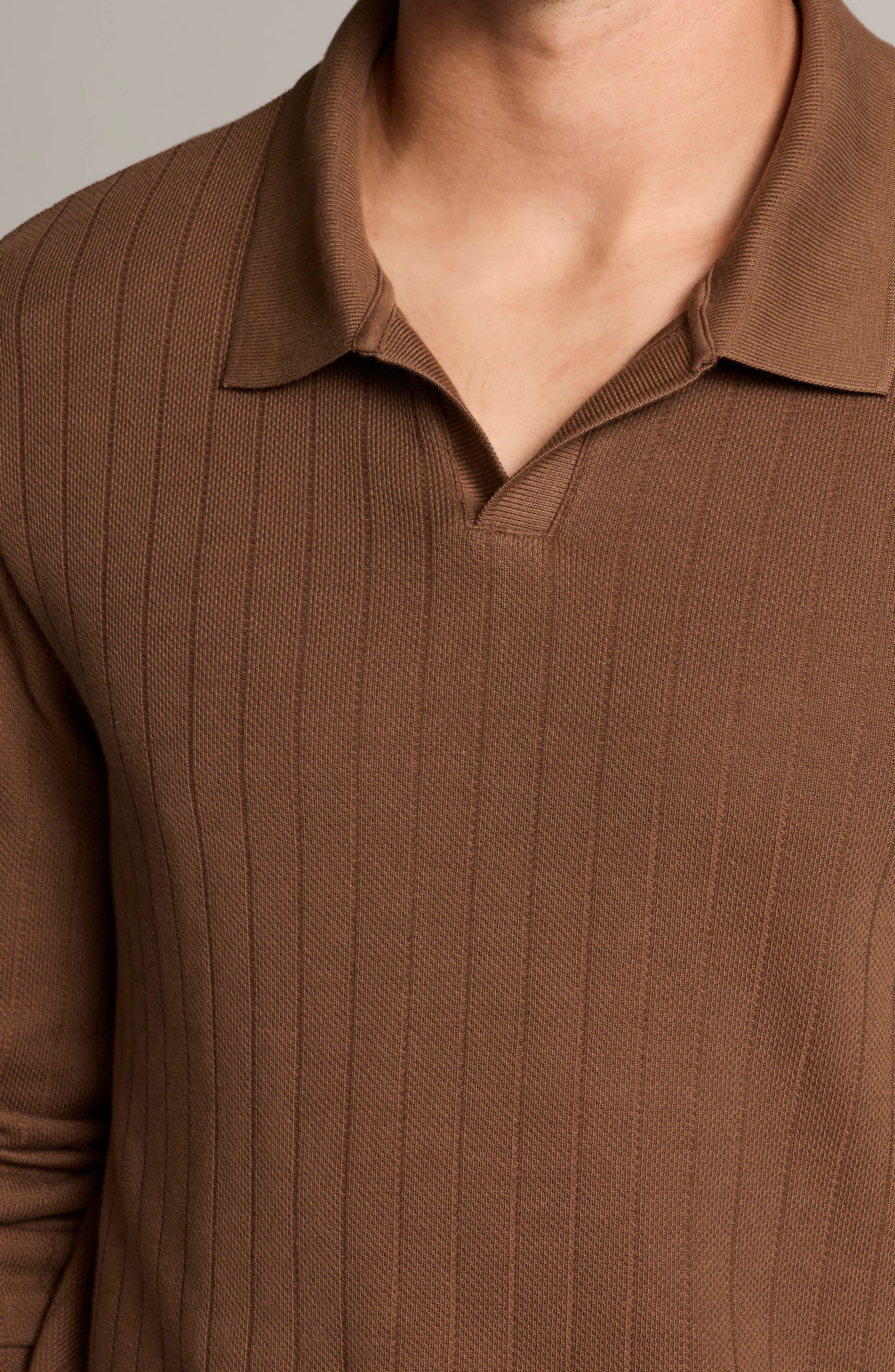 Vince Drop Needle Long Sleeve Johnny Polo (Men) | Nordstrom