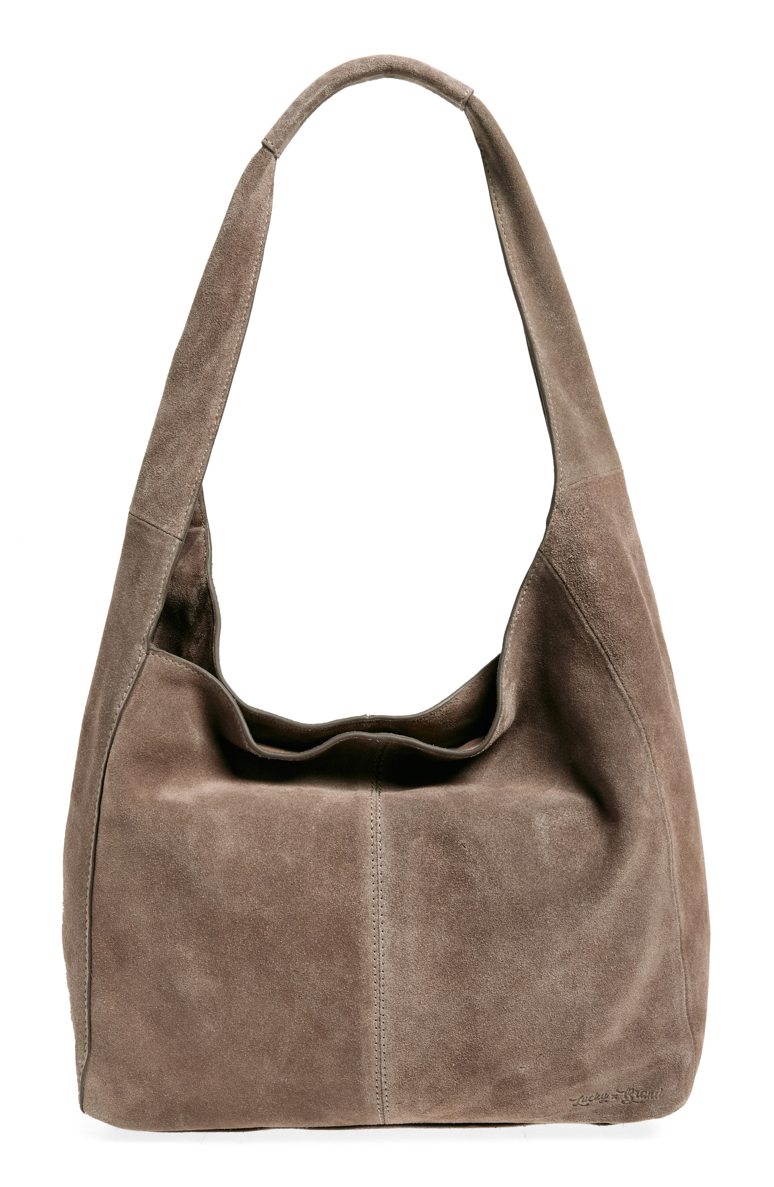 Lucky Brand Clem Suede Hobo Bag, Main, color, 