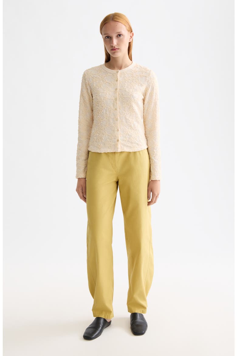 Soutache Detail Knit Button-Up Shirt, Alternate, color, EGGNOG