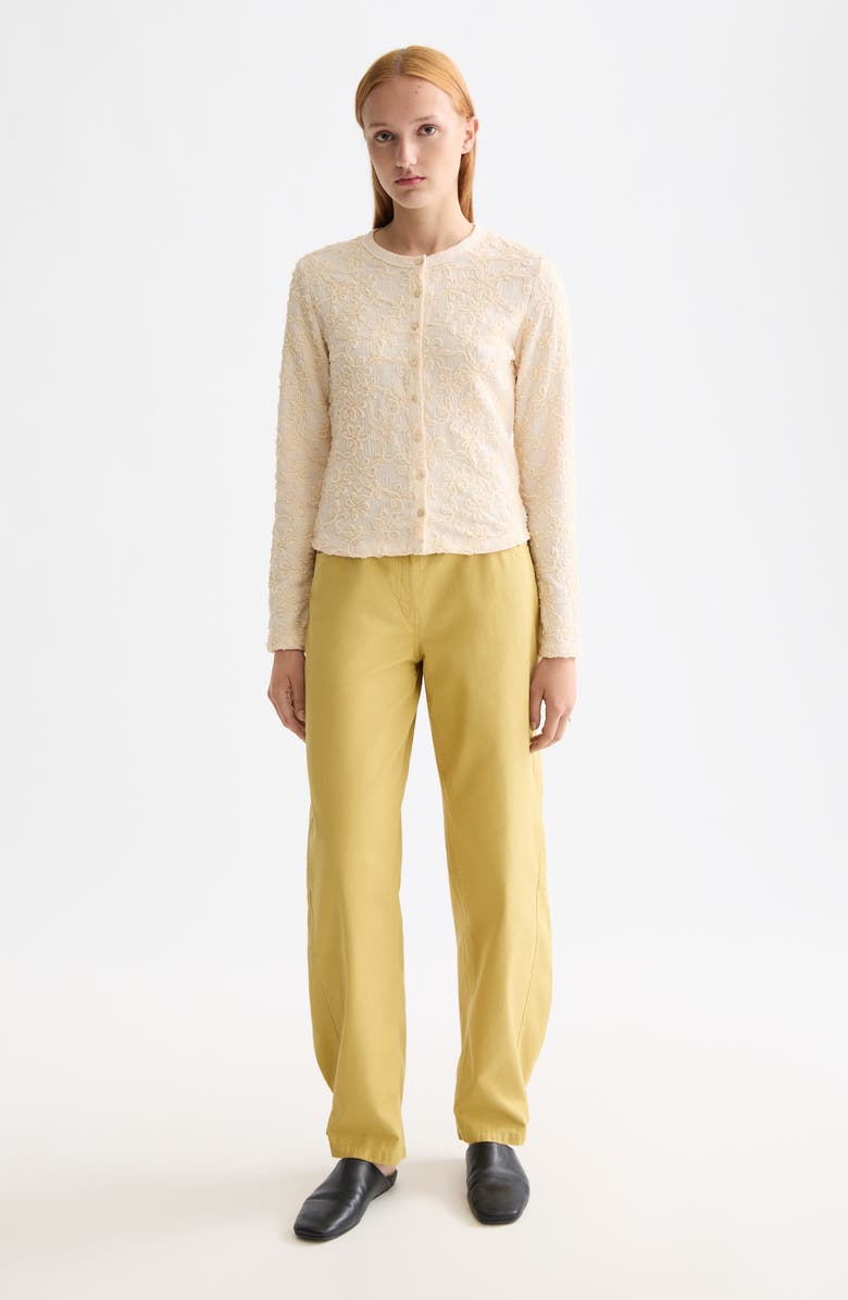 Scotch & Soda Soutache Detail Knit Button-Up Shirt, Alternate, color, Eggnog