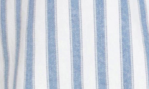 Avec Les Filles Stripe Oversize Blazer In Medium Blue W/white Stripe