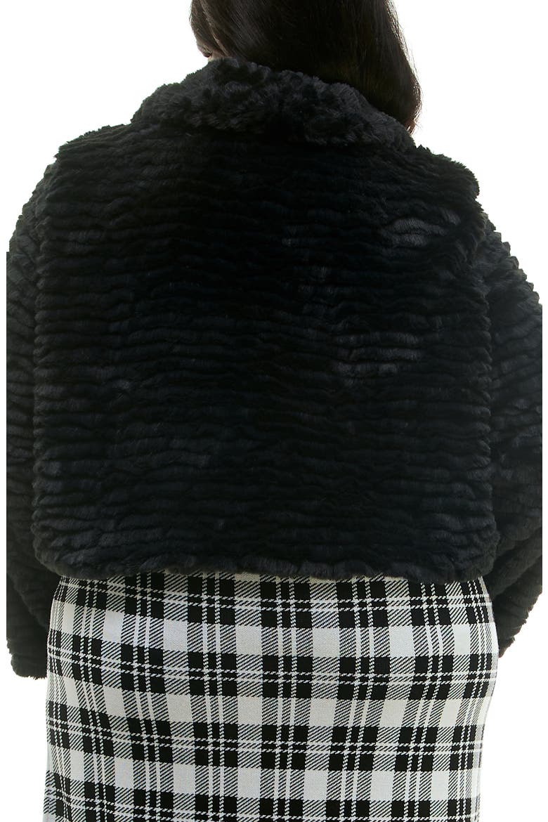 Faux Fur Bolero Jacket, Alternate, color, BLACK