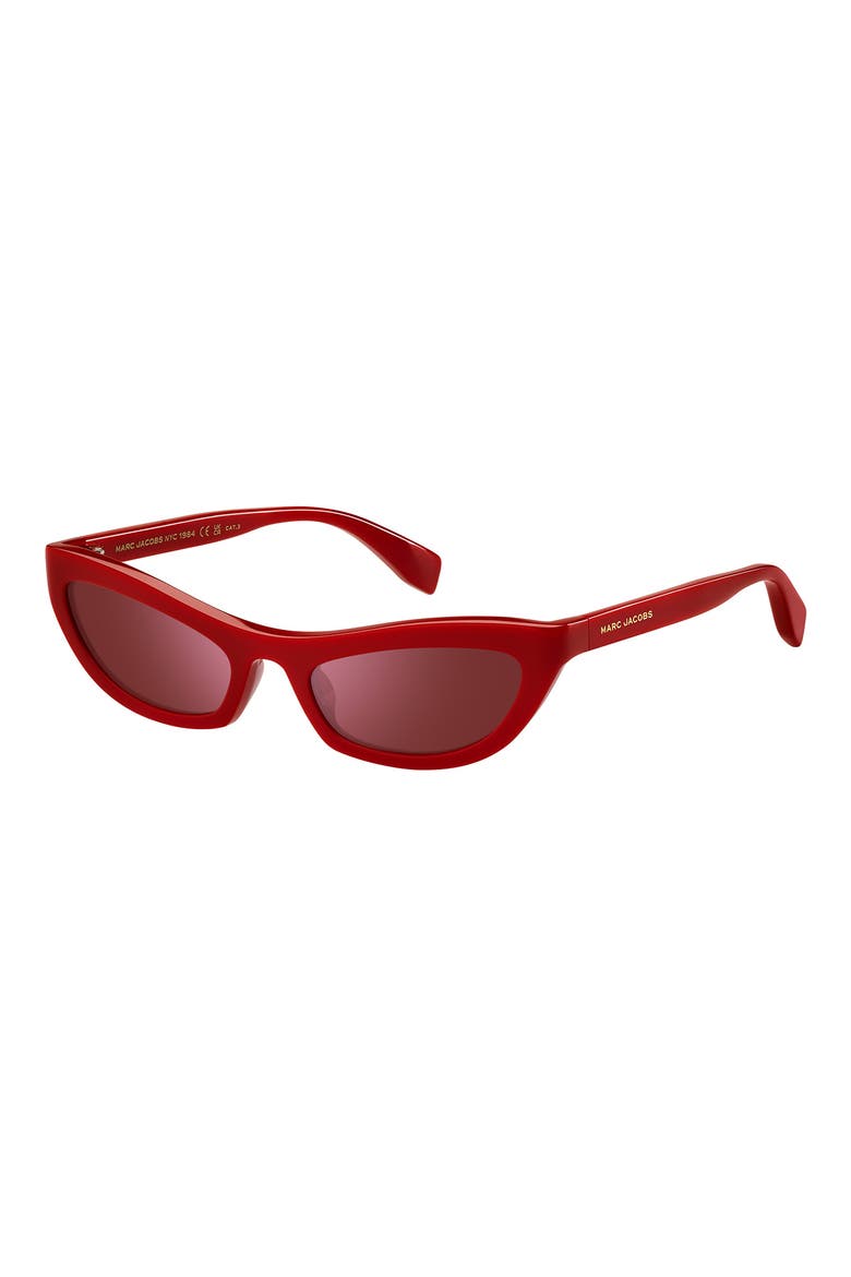 54mm Cat Eye Sunglasses, Alternate, color, RED