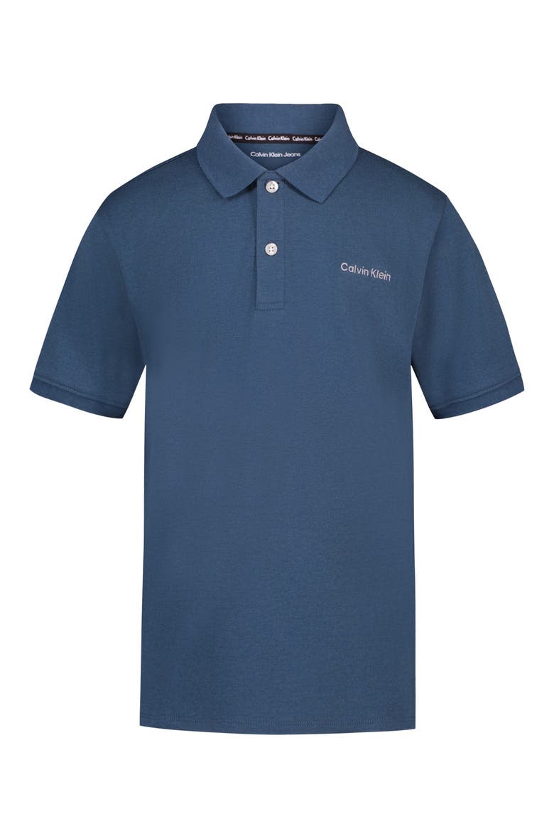 Kids' Solid Polo, Main, color, MAJOLICA BLUE
