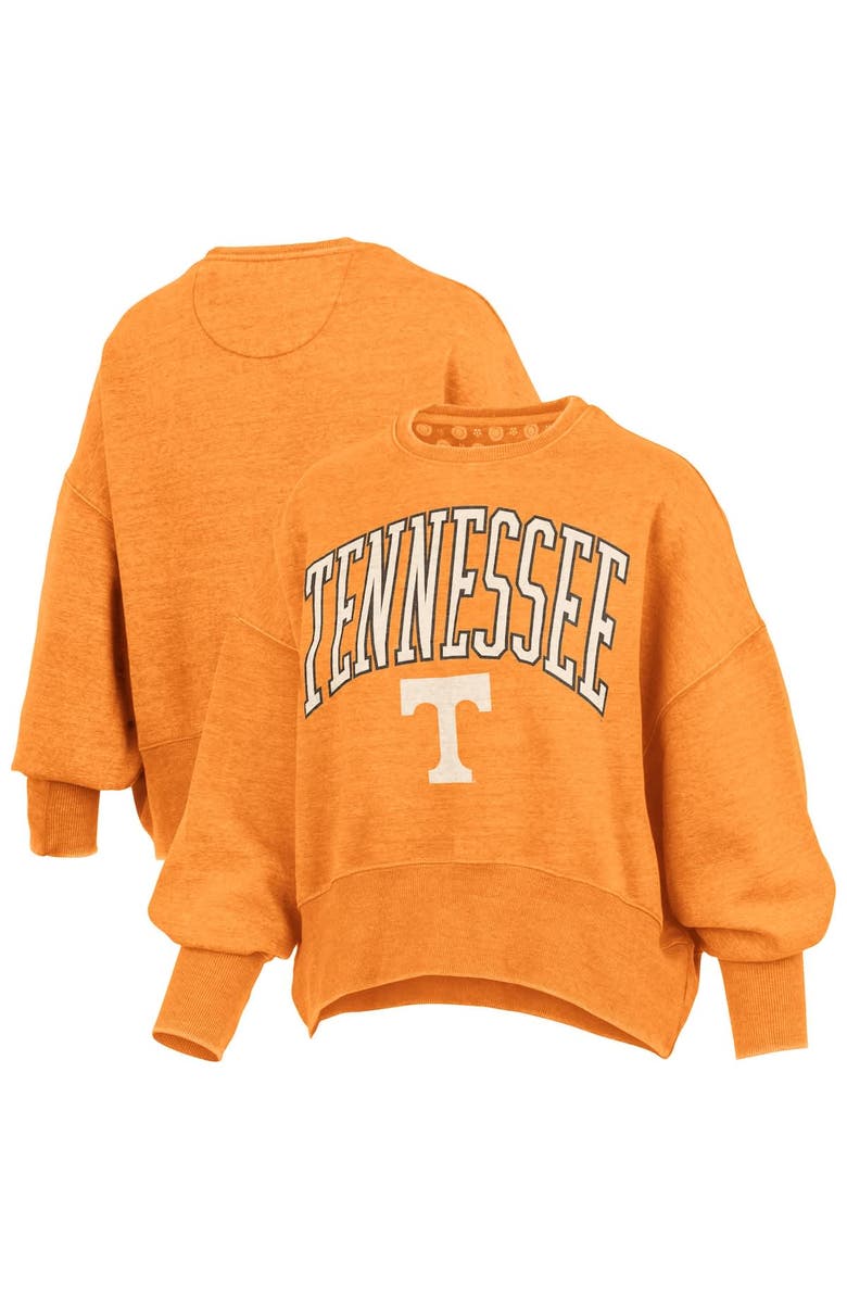 PRESSBOX Women's Pressbox Tennessee Orange Tennessee Volunteers Oversized Waist-Length Crewneck Sweatshirt, Main, color, 