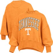 PRESSBOX Women's Pressbox Tennessee Orange Tennessee Volunteers Oversized Waist-Length Crewneck Sweatshirt