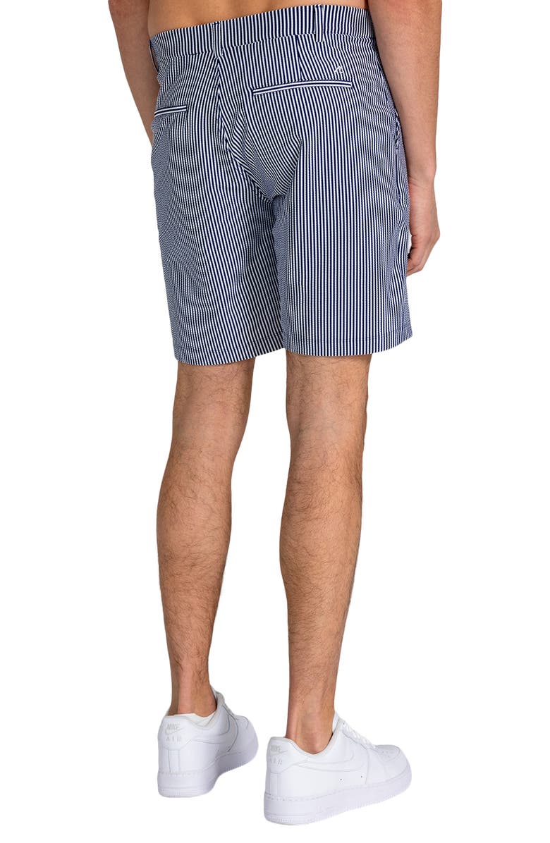 Redvanly Beeker Seersucker Shorts, Alternate, color, Midnight Navy/ Bright White