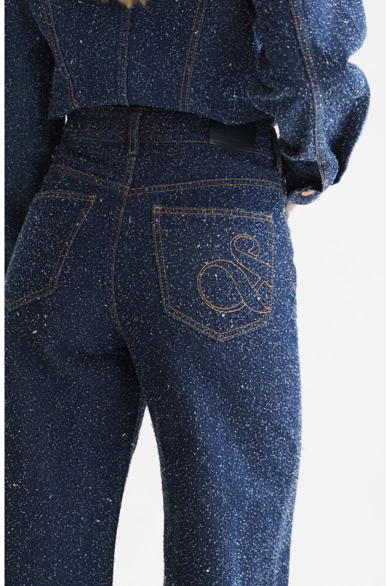 Wave High Waist Wide Leg Jeans, Alternate, color, DEEP WEAVE