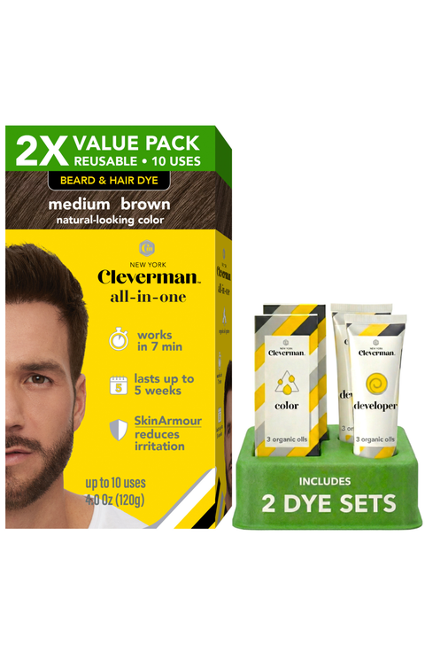 2X Pack Reusable Beard & Hair Dye Kit