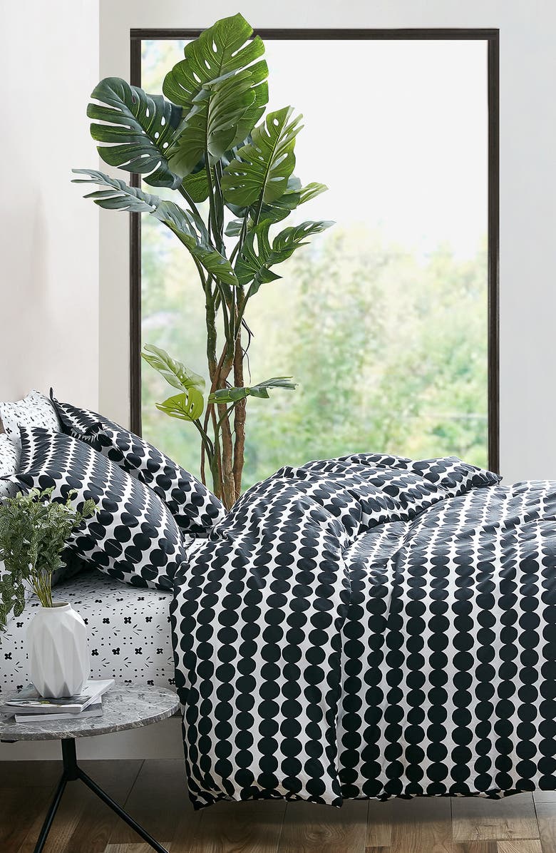 Marimekko Rasymatto Comforter & Sham Set, Alternate, color, Black