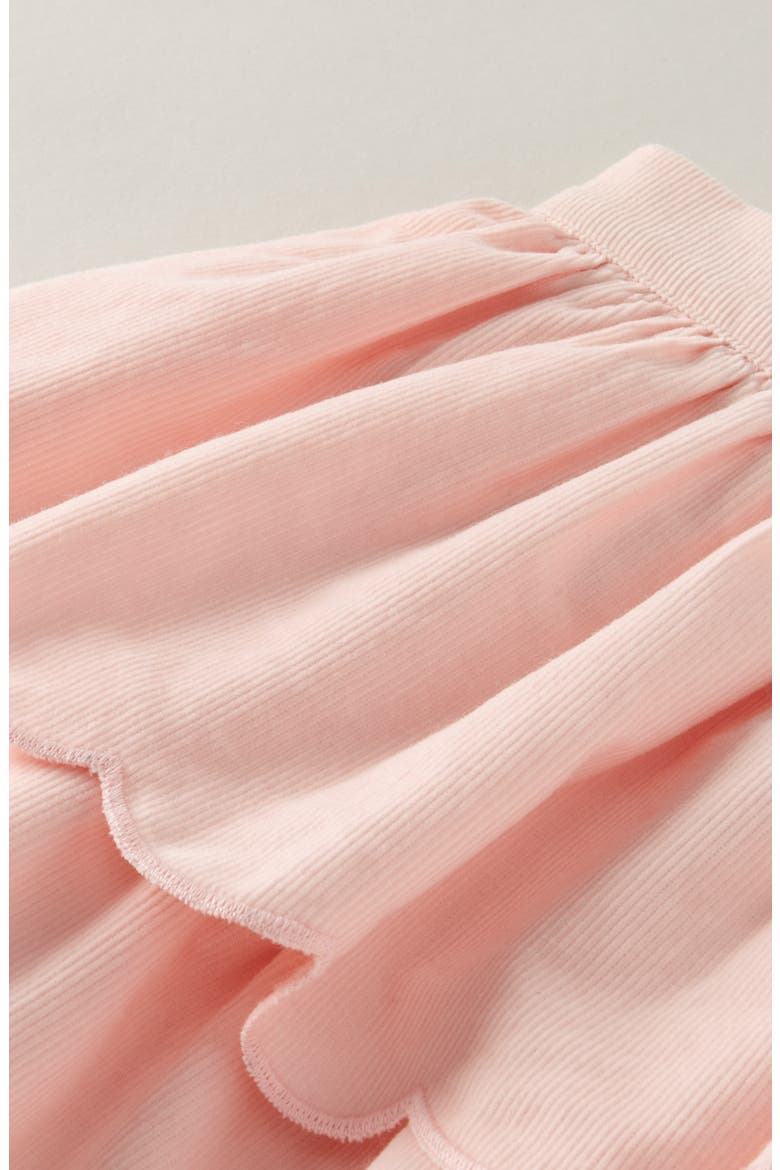 Kids' Scallop Trim Tiered Cotton Skirt, Alternate, color, PINK FONDANT