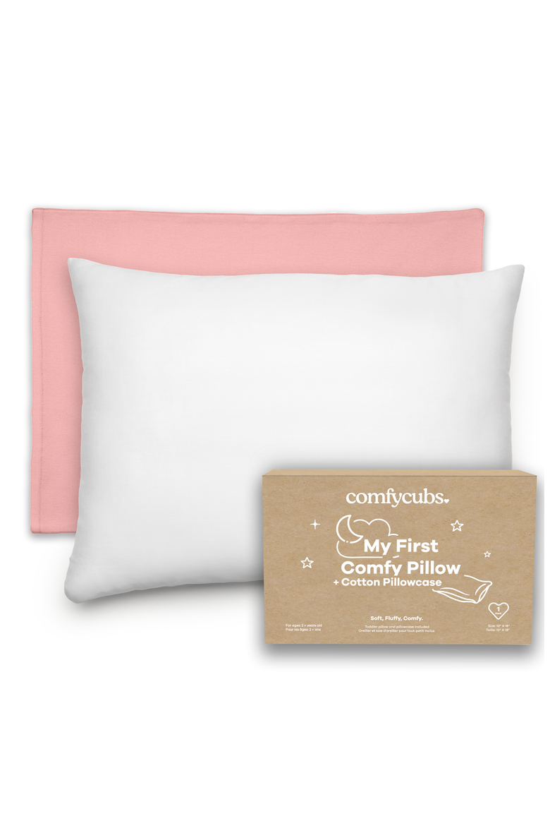 Toddler Pillows with Soft Cotton Pillow Case, Main, color, Blush