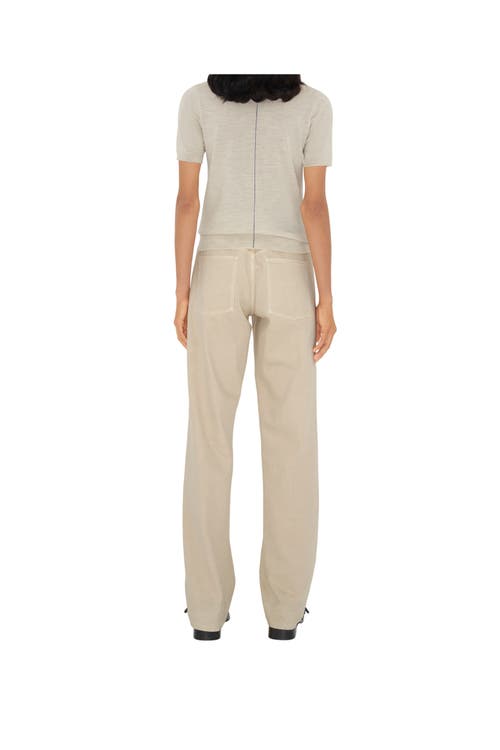 Burberry Open-necked Black Shirt In Nutmeg
