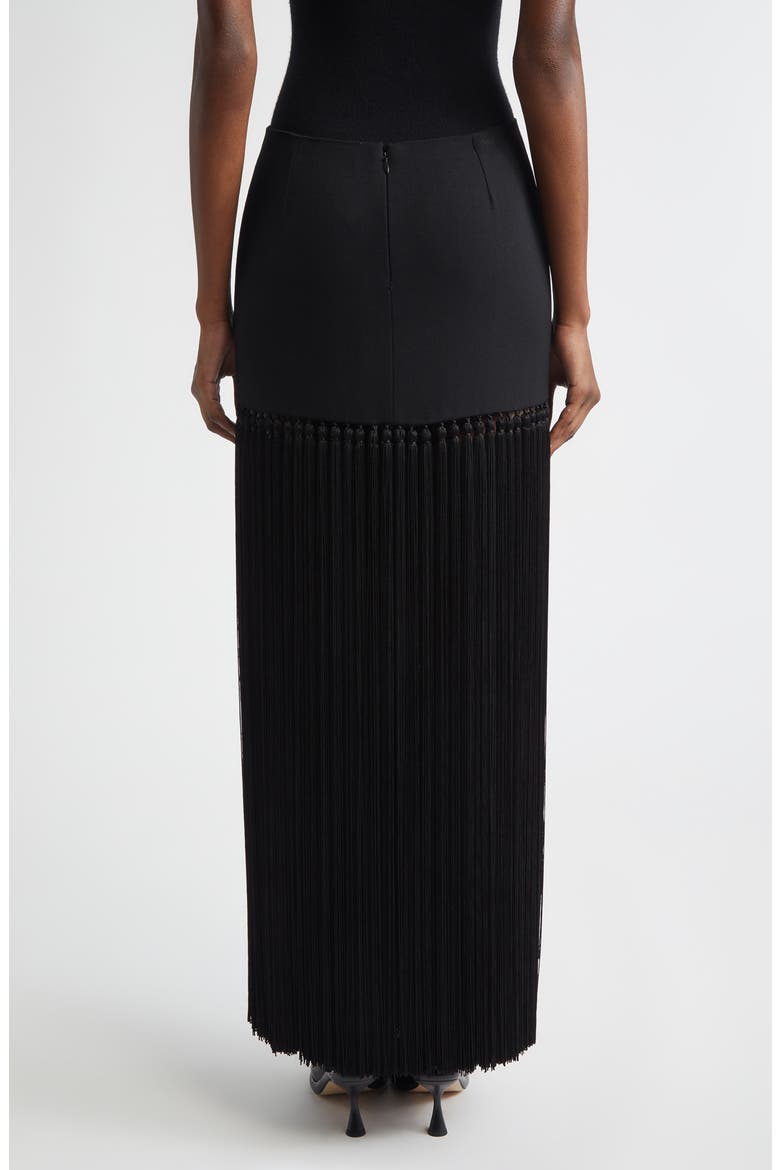 Tassel Wool Gabardine Miniskirt, Alternate, color, BLACK