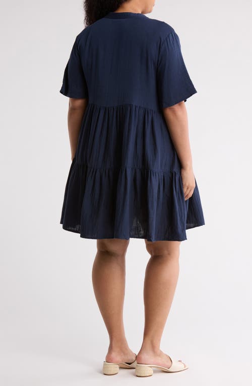 CASLON CASLON® SHORT SLEEVE TIERED BABYDOLL DRESS