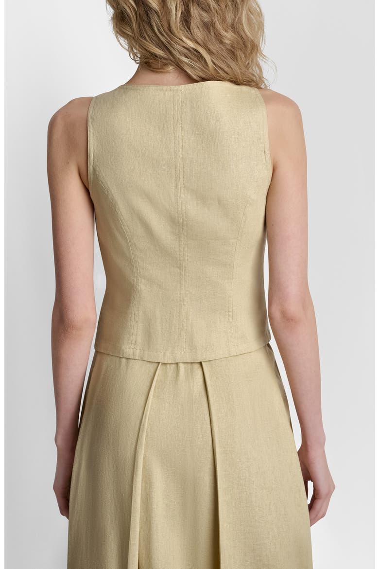 Linen Blend Sleeveless Zip Front Top, Alternate, color, MOJAVE DESERT
