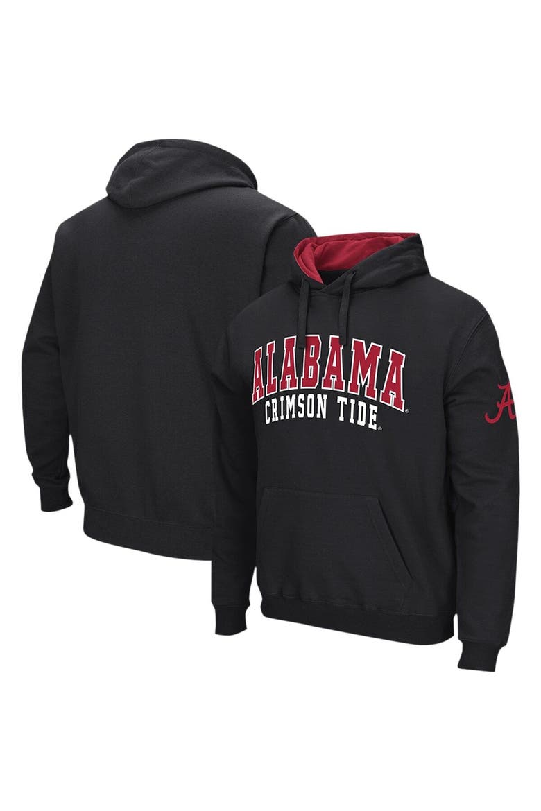 Men's Colosseum Black Alabama Crimson Tide Double Arch Pullover Hoodie, Main, color, Black