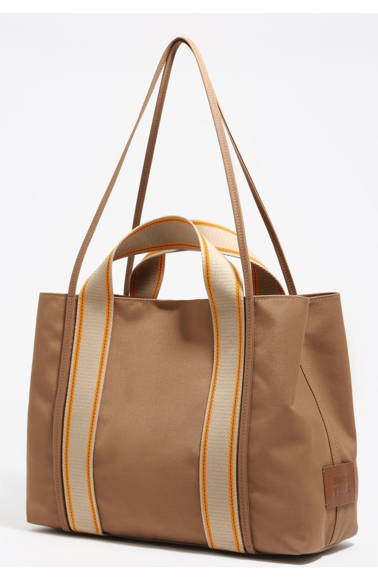 Bimba y Lola Large nylon Chihuahua shopper bag with stripes, Alternate, color, Cinnamon