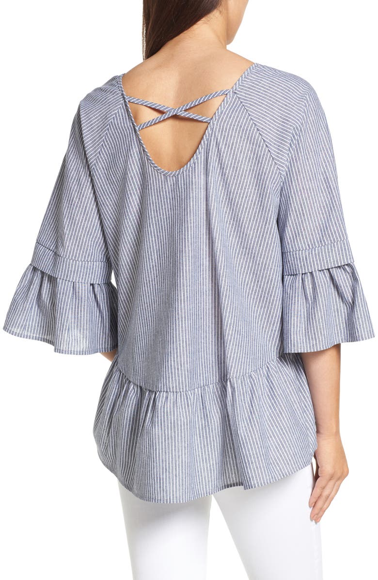 Pleione Crisscross Drop Ruffle Top, Alternate, color, 