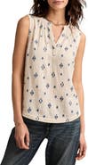 Lucky Brand Ikat Print Sleeveless Cotton Gauze Top