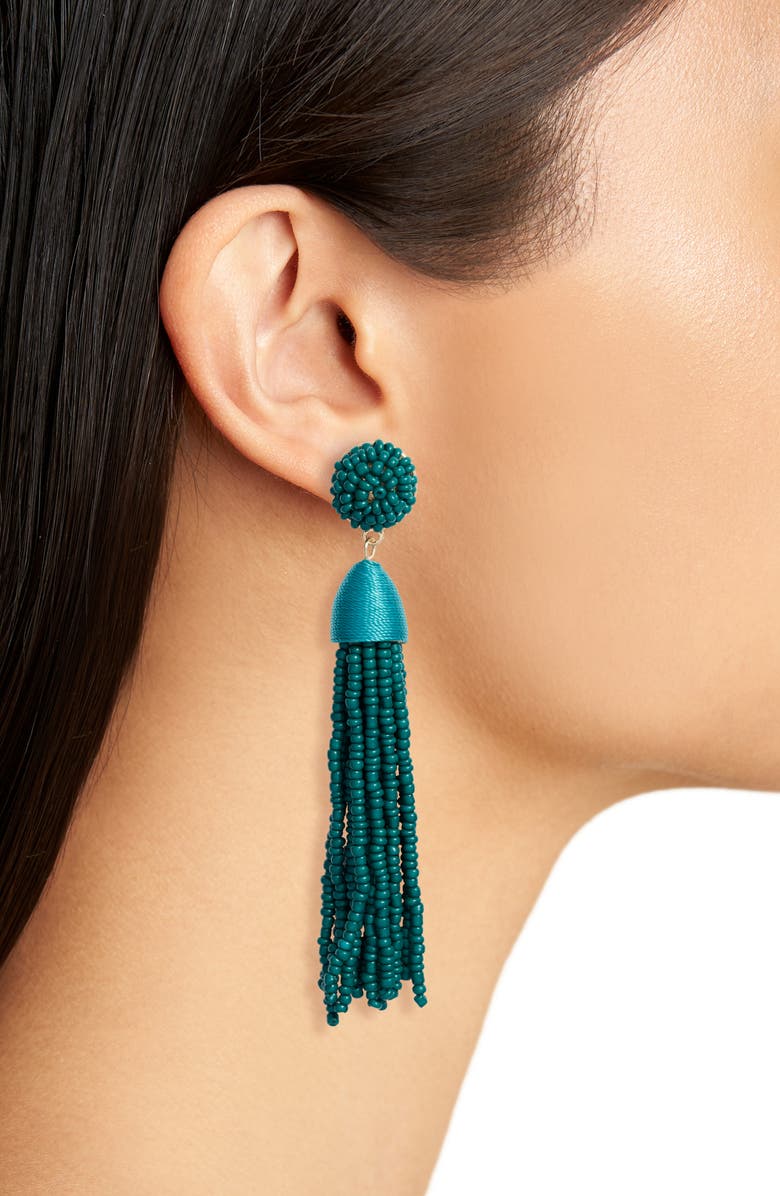 Rachel Parcell Beaded Tassel Earrings, Alternate, color,