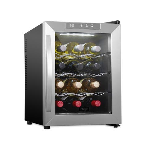 12 Bottle Thermoelectric Wine Cooler, Quiet Freestanding Wine Fridge