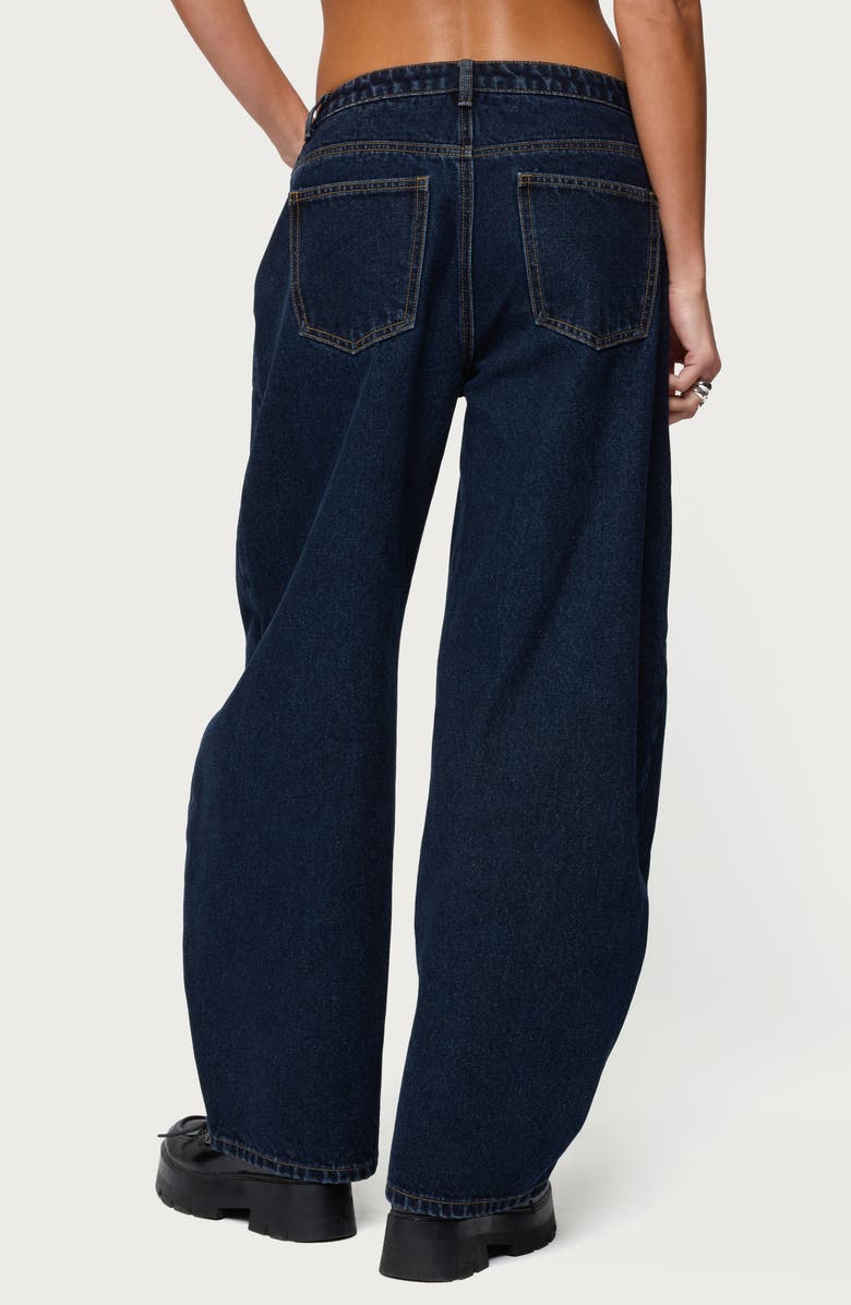EDIKTED Jillian Low Rise Barrel Jeans, Alternate, color, 