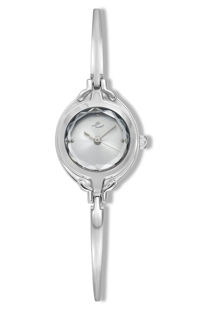 Ettika Dainty Bangle Bracelet Watch, Main, color, Silver