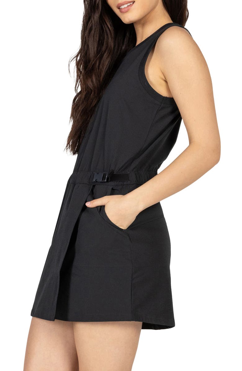 KYODAN Sleeveless Seersucker Dress, Alternate, color, Black