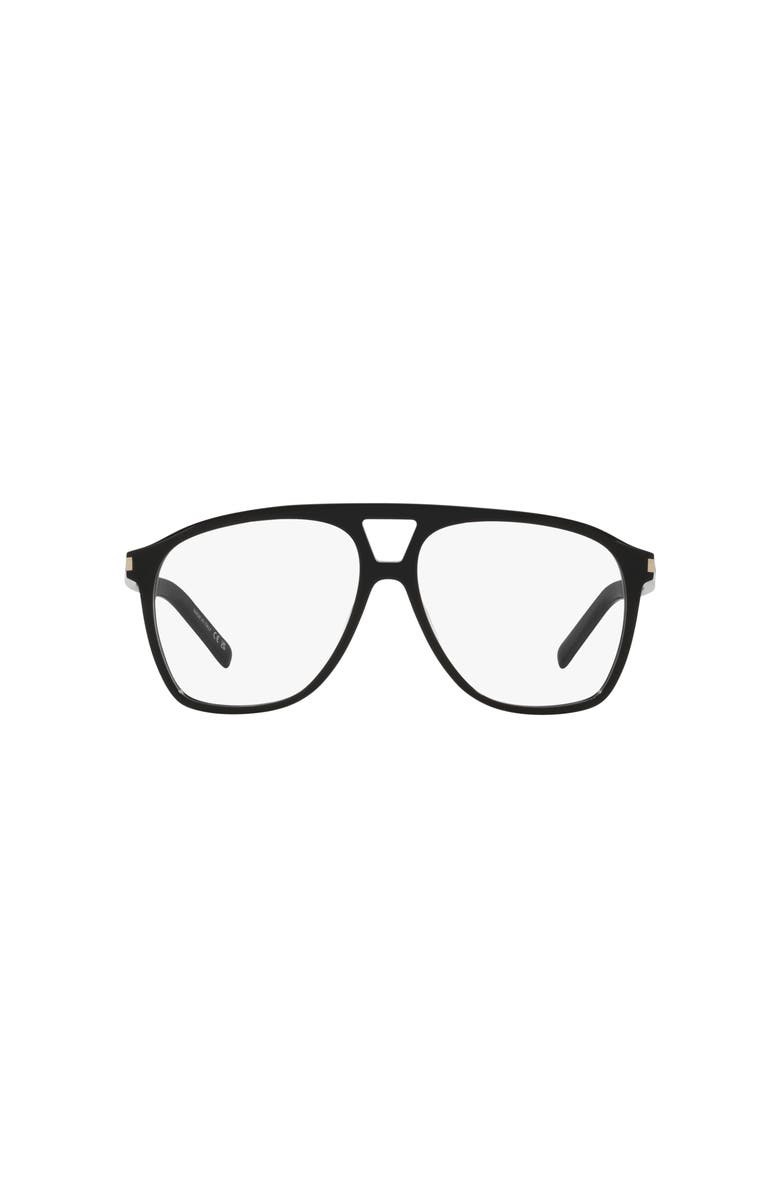 Saint Laurent 58mm Pilot optical glasses, Alternate, color, Black