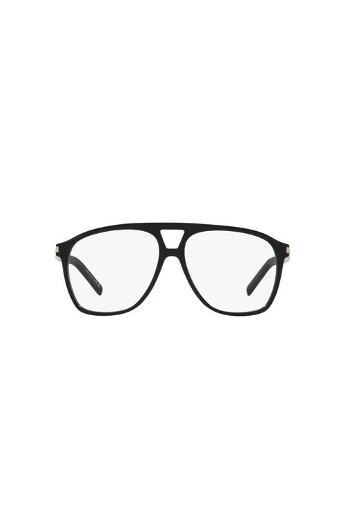 Saint Laurent 58mm Pilot Optical Glasses In Black