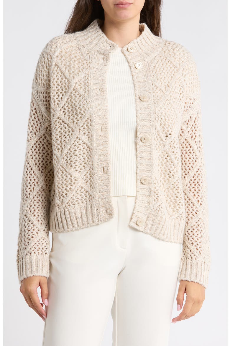Diamond Stitch Cardigan, Main, color, NEW BISCOTTI