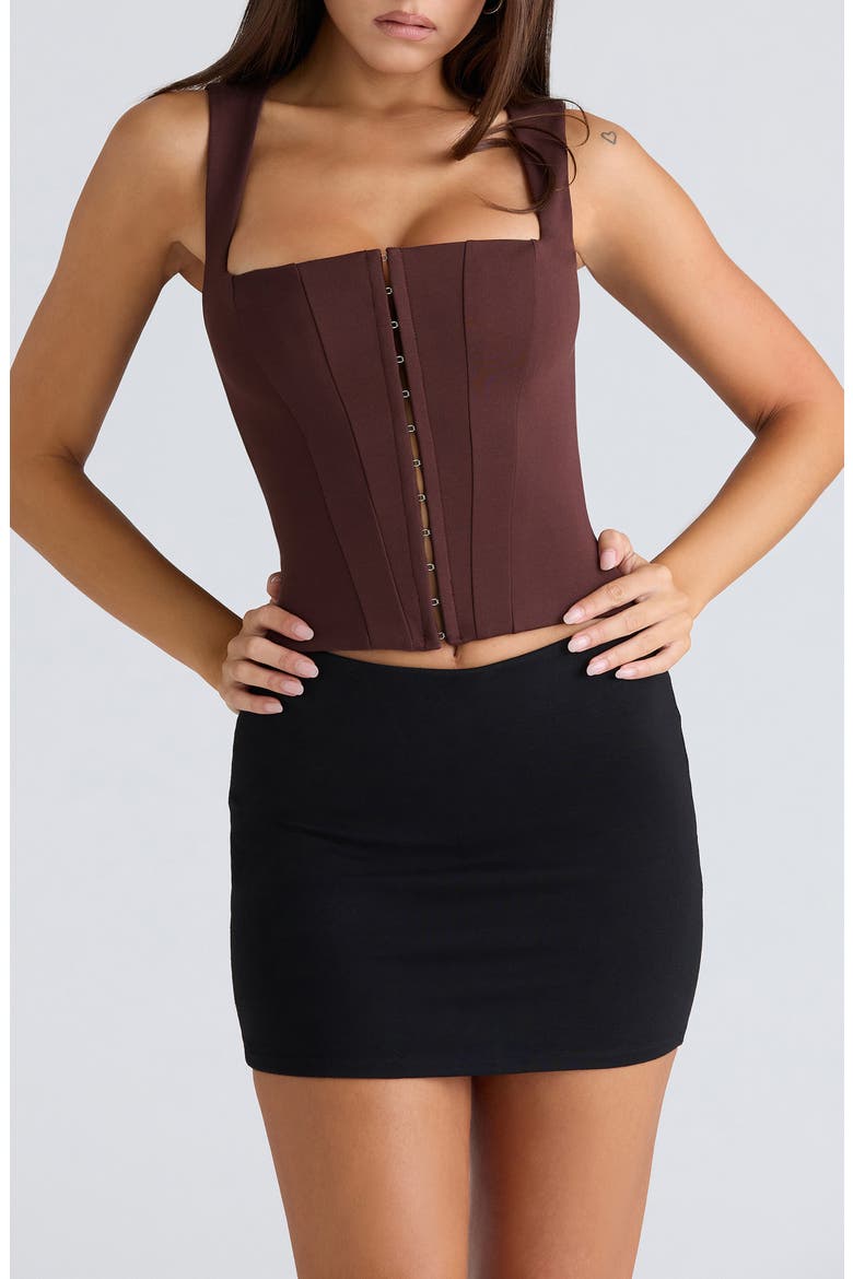 The Balconette Corset Top, Alternate, color, CHOCOLATE