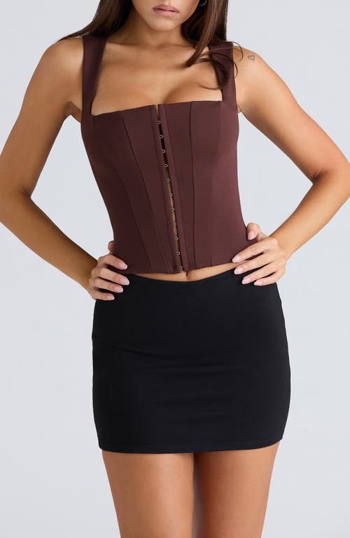 House Of Cb The Balconette Corset Top In Brown