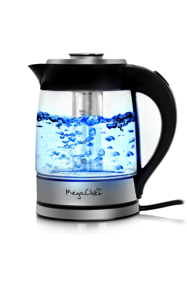 1.9 Quart Electric Tea Kettle with Tea Infuser, Main, color, Grey